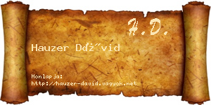 Hauzer Dávid névjegykártya